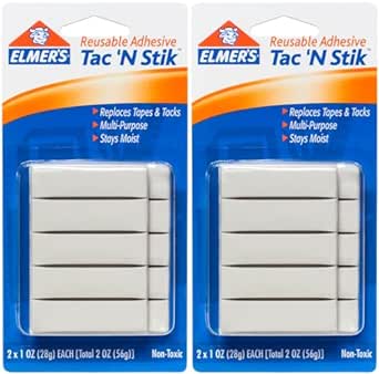 Elmer's Tac 'N Stik Reusable Adhesive, 2 Ounce - Pack of 2, 98620-2PK