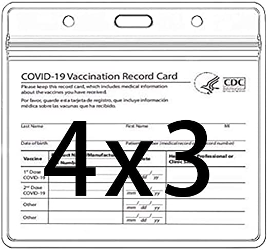 CDC Vaccination Card Protector 4 X 3 Inches Immunization Record Vaccine Cards Holder Clear Vinyl Plastic Sleeve with Waterproof Type Resealable Zip (10 Pack)