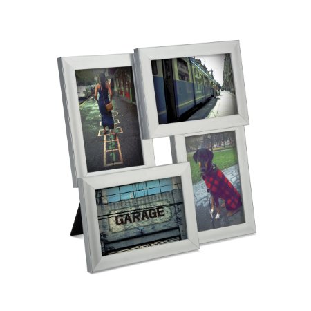 Umbra Pane 4-Opening Desktop Collage Frame, 4x6, Nickel
