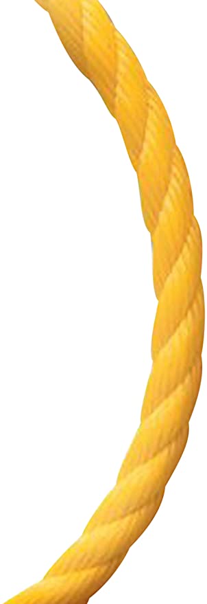 Koch 5000835 1/4 by 50-Feet Poly Twisted 3 Strand Rope, Yellow