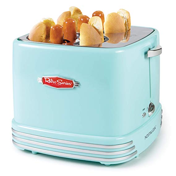 Nostalgia RHDT800AQ For Hot Dog and Buns Pop-Up Toaster, Aqua