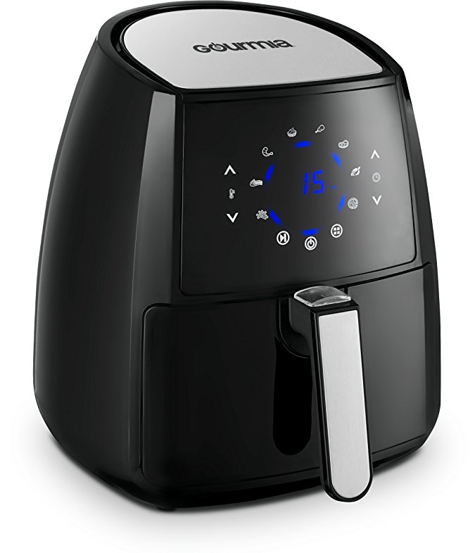 Gourmia GAF570 Hot Air Fryer 360 Degree Turbo XP – No Oil Fat Free Healthy Frying – 4.5 Quarts - Adjustable Timer and Temperature – Bonus Cookbook Included