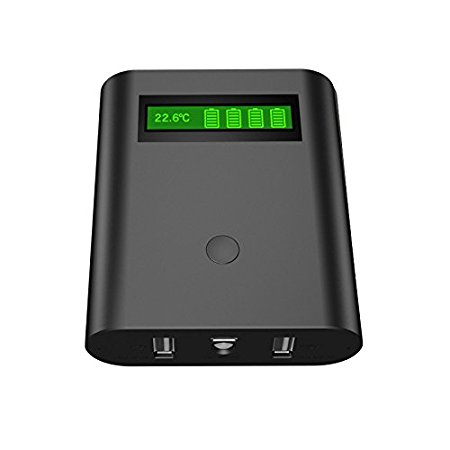 18650 Battery Charger Box, EPILOT E4 Smart Rechargeable Batteries with LCD Display DIY Power Bank External Battery for Tablet PC/ Flashlight/ E-cigarette/ iPhone/ Samsung/ Moto/ HTC all Mobile Phones