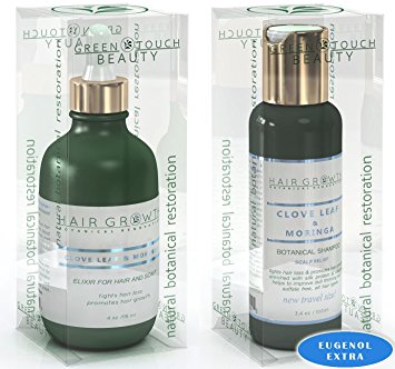 Value Set: Anti Hair Loss System Scalp Stimulating Hair Oil 4 Oz   Scalp Stimulating Shampoo 3.4 Oz/ Travel Size Clove Leaf & Moringa