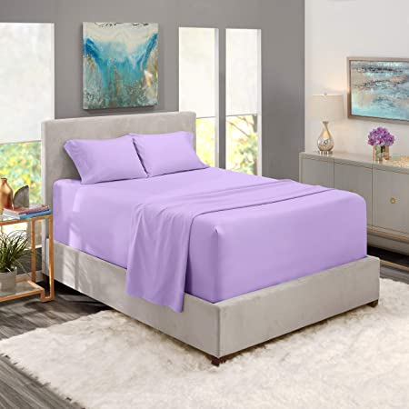 Extra Deep Pocket Fitted Sheet - 4 Piece Sheet Set – Super Deep Pocket - Ultra Deep pocket Sheets - Deep Fitted Sheets Set - 54 x 75 inches - Extra Deep Pocket Full Size Sheets – Lavender