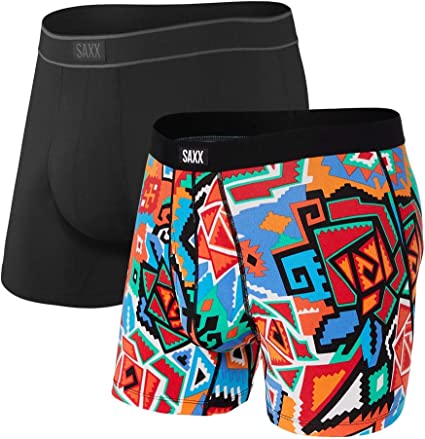 SAXX Men's Underwear Boxer Briefs - Daytripper Boxer Briefs with Built-in Pouch Support – Pack of 2, Underwear for Men