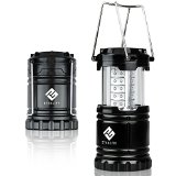 Etekcity Ultra Bright Portable LED Camping Lantern Flashlights 10-Year Warranty Black Collapsible