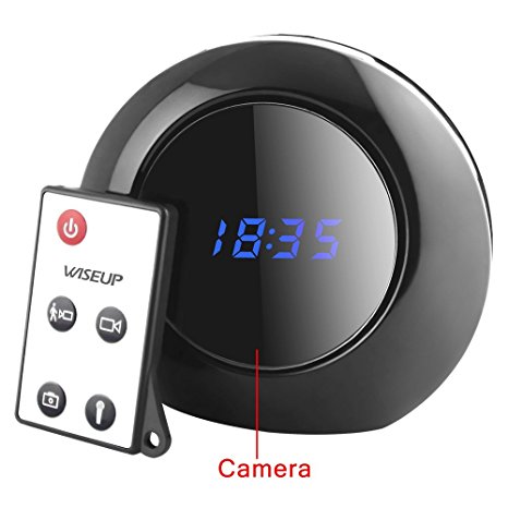 WISEUP 8GB Hidden Camera Alarm Clock Video Recorder Motion Activated Security DVR with 140° Wide View Angle