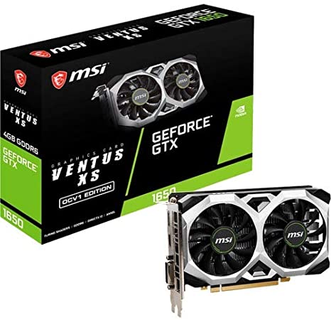 MSI Gaming GeForce GTX 1650 128-Bit HDMI/DP/DVI 4GB GDRR6 HDCP Support DirectX 12 VR Ready OC Graphics Card (GTX 1650 D6 Ventus XS OCV1)