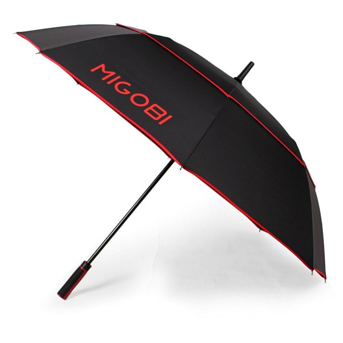 Migobi Auto Open 61 inch Over Size 300T Windproof Double Canopy Stick Golf Umbrella