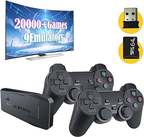 2024 New Wireless Retro Game Console,Retro Game Stick,Retro Game Console,Wireless Retro Play Game Stick,with Built-in 9 Emulators,Retro Plug and Play Video Games for TV,Built in 20000 Games