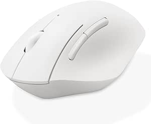 ELECOM Bluetooth Mouse Ergonomic Shape, Silent Click, 18-Month Battery Life, 2000DPI, 5 Buttons, Optical Sensor, Compatible with PC, Mac, Laptop, SHELLPA, White (M-SH20BBSKWH)