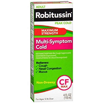 Robitussin Peak Cold Multi-symptom Cold, Maximum Strength, 4 Ounce