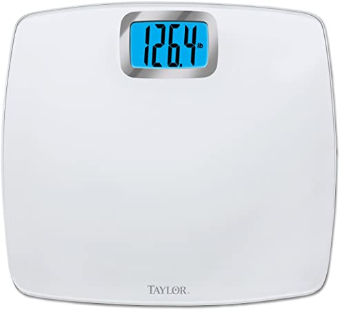 Taylor Digital 440lb Capacity Bathroom Scale/Pure White/Glass