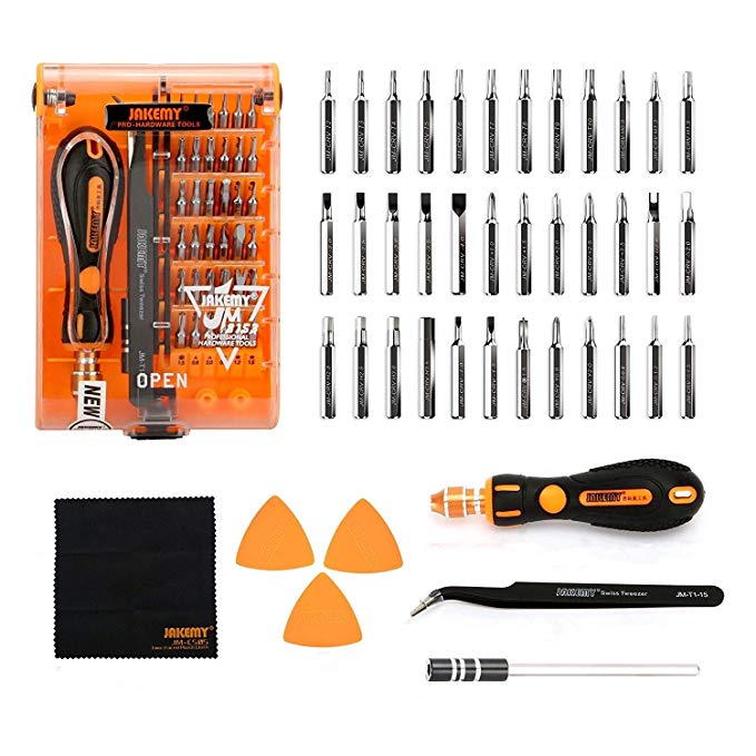 Screwdriver Set Precision Screwdriver Kit JAKEMY 36 Magnetic Driver Bits Repair Tool Kit with Opening Tool and Tweezer for Cellphone PC