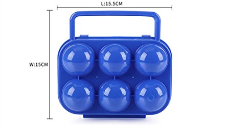 VolksRose Portable 6 Eggs Slots Holder Shockproof Storage Box for Camping Hiking