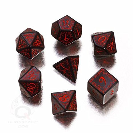 Elvish Dice Set, Black/Red