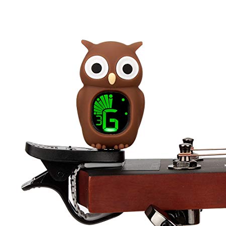 Swiff Violin Tuner Owl Cartoon Guitar Tuner, Brown