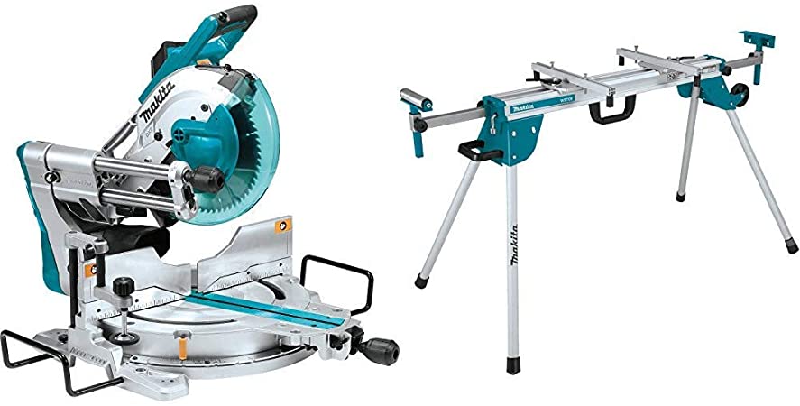 Makita LS1019L 15-Amp 10 inch Dual-Bevel Sliding Compound Miter Saw with Laser with WST06 Compact Folding Miter Saw Stand