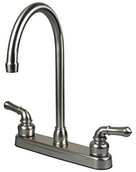 RV / Mobile Home Kitchen Sink Faucet, STAINLESS - 14.5" TALL SPOUT