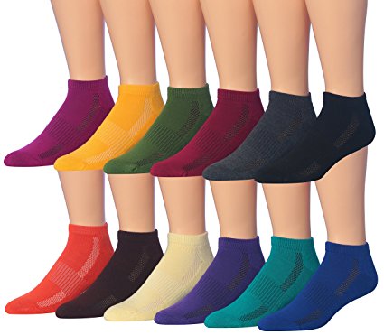 James Fiallo Men's 12-Pairs Low Cut Athletic Sport Peformance Socks