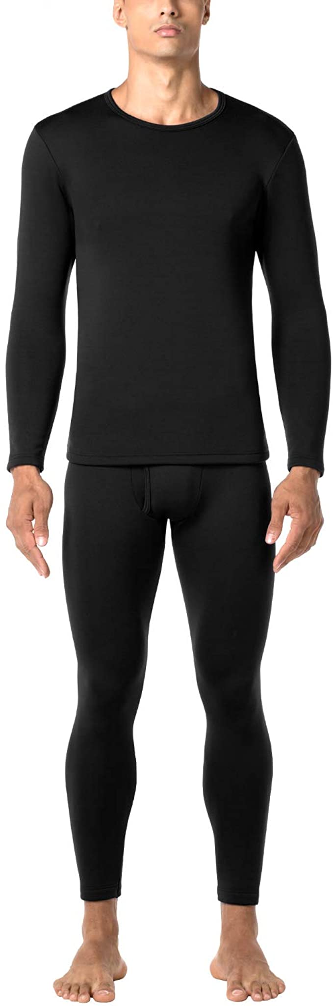 LAPASA Men's Fleece Lined Thermal Underwear Set, Warm Long Sleeve Long Johns Top and Bottom, Base Layer Set Light/Mid/Heavy Weight （Thermoflux M11 M57 M24)
