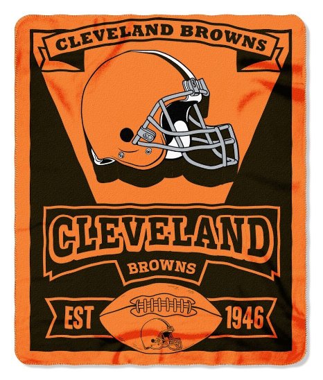NFL Cleveland Browns Marque Printed Fleece Throw, Orange, 50 x 60"