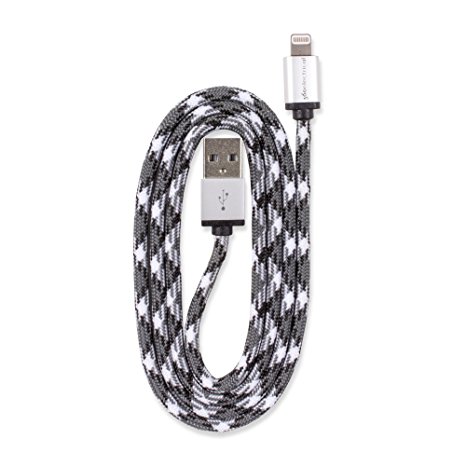 360 Electrical 360400 QuickCharge Lightning to USB Braided Charging Cable, 3'/0.9m, Black