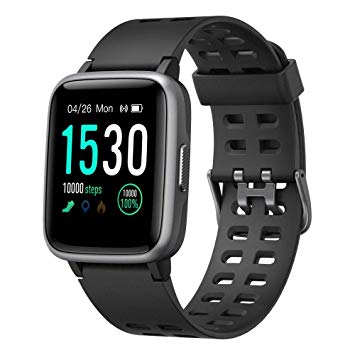 YAMAY Smart Watches,Fitness Tracker Touch Screen Smartwatch IP68 Waterproof Fitness Watch with Heart Rate Monitor Pedometer Step Counter Sleep Monitor Stopwatch for Men Women for iPhone Android Phone