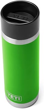 YETI Rambler 18 oz Bottle, Stainless Steel, Vacuum Insulated, with Hot Shot Cap, Canopy Green