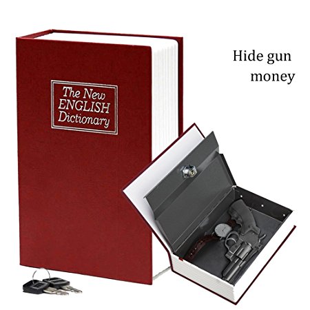 HENGSHENG Large New Red English Dictionary Secret Book Safe Money Box Jewelry Lock