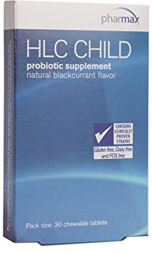 Pharmax - HLC Child - Probiotic Supplement for Children - Natural Blackcurrant Flavor - 30 Chewable Tablets
