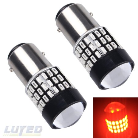 LUYED 2 x 900 Lumens Super Bright 1157 3014 78-EX Chipsets 1157 2057 2357 7528 LED Bulbs Used For Tail Lights,Brake Lights and Turn Signal Lights,Red