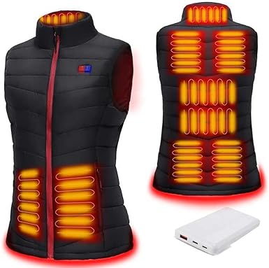 Heated Vest for Women, Winter Heated Vest, 9 Heating Pads USB Powered, 3 Temperature, Hunting Vest with Battery Pack