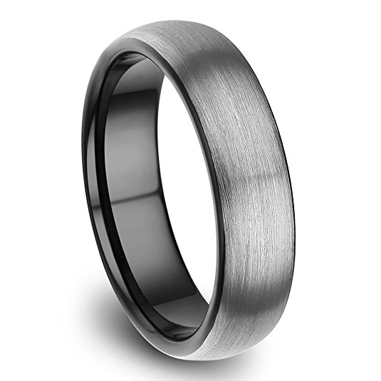 VXGold 6mm Tungsten Ring unisex Matte Brushed Wedding Band