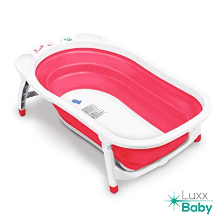 LuxxBaby BF1 Folding Bath Tub by Karibu w/Non-Slip Mat (Red)