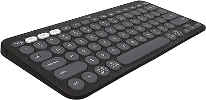 Logitech Pebble Keys 2 K380s, Multi-Device Bluetooth Wireless Keyboard with Customisable Shortcuts,Slim and Portable, Easy-Switch for Windows/macOS/iPadOS/Android/Chrome OS, QWERTY UK Layout, Graphite