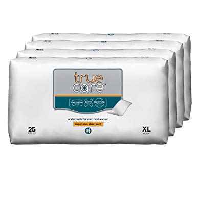 True Care Super Absorbent Incontinence Underpads, Extra Large, 30 by 36 inches, 100 Count
