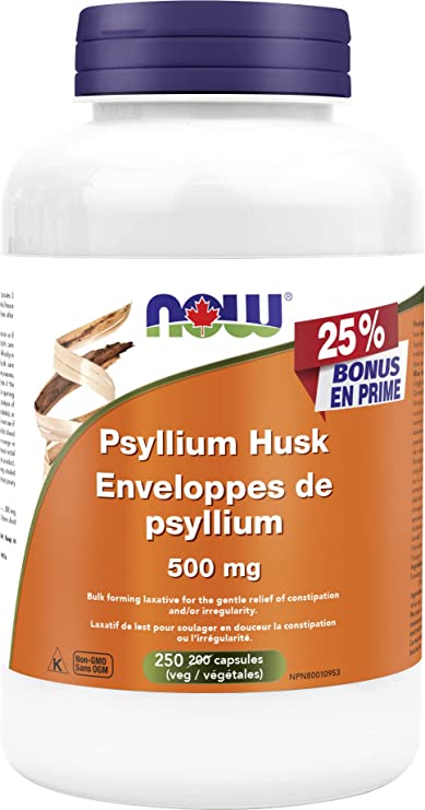 Bonus Size 25% More Psyllium Husk 500mg 250 vcap