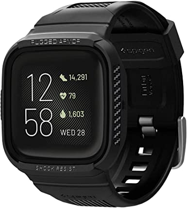 Spigen Rugged Armor Pro Designed for Fitbit Versa 2 (2019) - Black