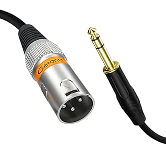 Getaria 3.3ft Male XLR to 1/4 TRS Jack Lead Balanced Signal Interconnect 6.35mm to XLR Microphone Cable, Quarter Inch to 3 Pins XLR Patch Cable, Compatible with Speakers, Audio Consoles