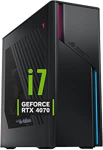 ASUS Newest ROG i7 RTX 4070 Gaming Small Form Factor Desktop, i7-13700F, NVIDIA GeForce RTX 4070, 32GB DDR5 RAM, 1TB SSD, Wi-Fi 6, RJ-45, DisplayPort, Windows 11 Home, Black