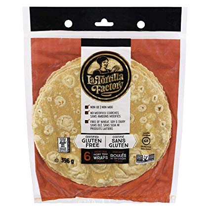 La Tortilla Factory Gluten-Free Ancient Grain Ivory Teff Wraps, 6-Pack of Non-GMO Wraps (Wheat, Soy and Dairy Free), 396gm