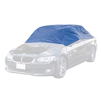 ALEKO CCH061 Weather Resistant Half Car Cover Window Protector in Blue coated Polyester - 92 Inches