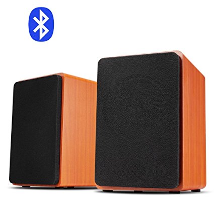 Bluetooth Computer Speakers,Wireless HiFi Speakers for PC Laptop Smartphone -3'' Pair Powered Red Grain