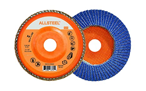 Walter 15W504 ALLSTEEL Flap Discs - [Pack of 10] 40 Grit, 5 in. Abrasive Disc for Metal Deburring, Finishing