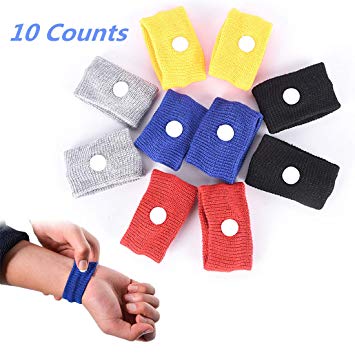 ifory 10 Count Multicolor Sea Bands for Motion Sickness, Sea Sickness Wristbands for Kids and Adults, Nausea Bands Relief for Seasick, Cruise, Car, Air, Travel, Morning Sickness