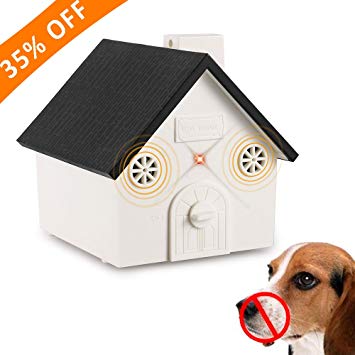 Elenest Anti Barking Device, 2018 New Bark Box Outdoor Dog Repellent Device with Adjustable Ultrasonic Level Control Safe for Small Medium Large Dogs, Sonic Bark Deterrents, Bark Control Device