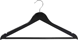 Honey-Can-Do 24-Pack Non-Slip Swivel Hook Wood Hangers, Black HNG-09406 Black