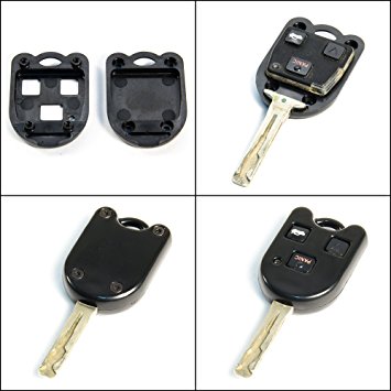 STAUBER Rounded Lexus Key Shell Replacement / NO LOCKSMITH REQUIRED! Save money using your old key and chip! - Black